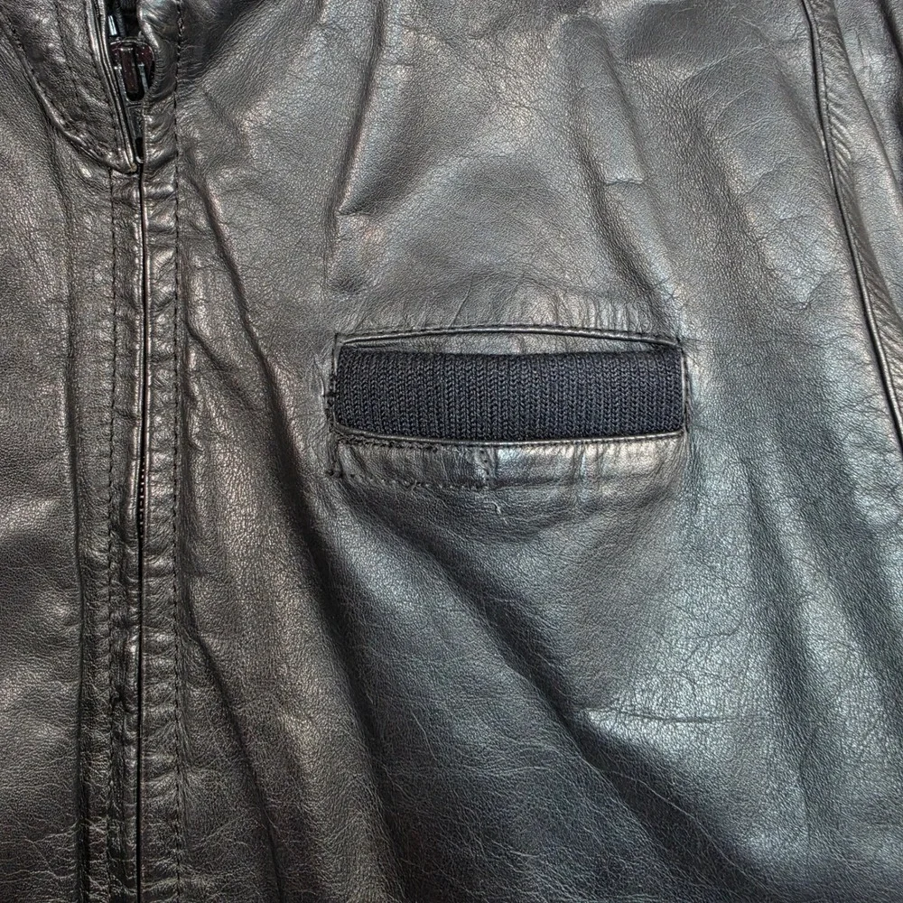 Vintage Members Only Leather Bomber Jacket Men's 44 Black 80s 90s  Quilted Racer